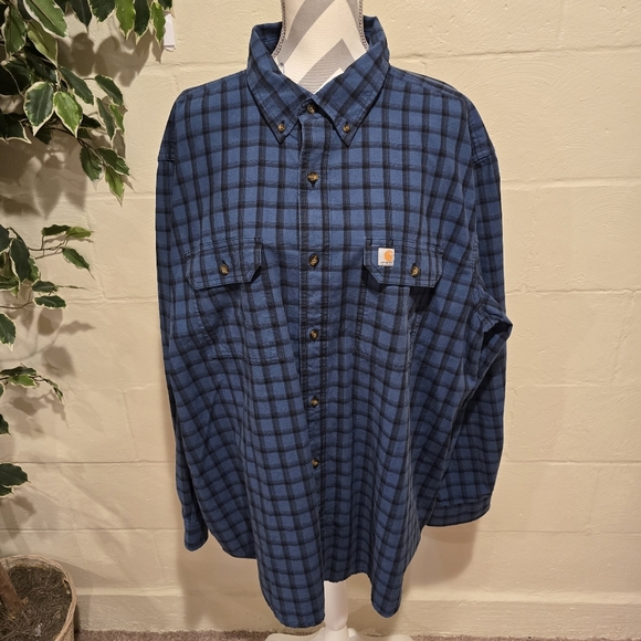 Carhartt Other - Carhartt Shirt Men’s 2XL Original Fit Long Sleeve Blue Plaid.